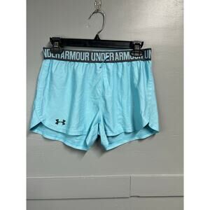 Women’s Under Armour Athletic Stretch Waist Band Shorts Blue Size Small EUC